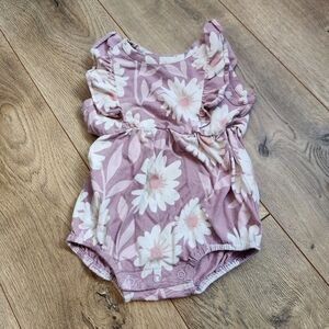 Floral Baby Romper in Pink and White